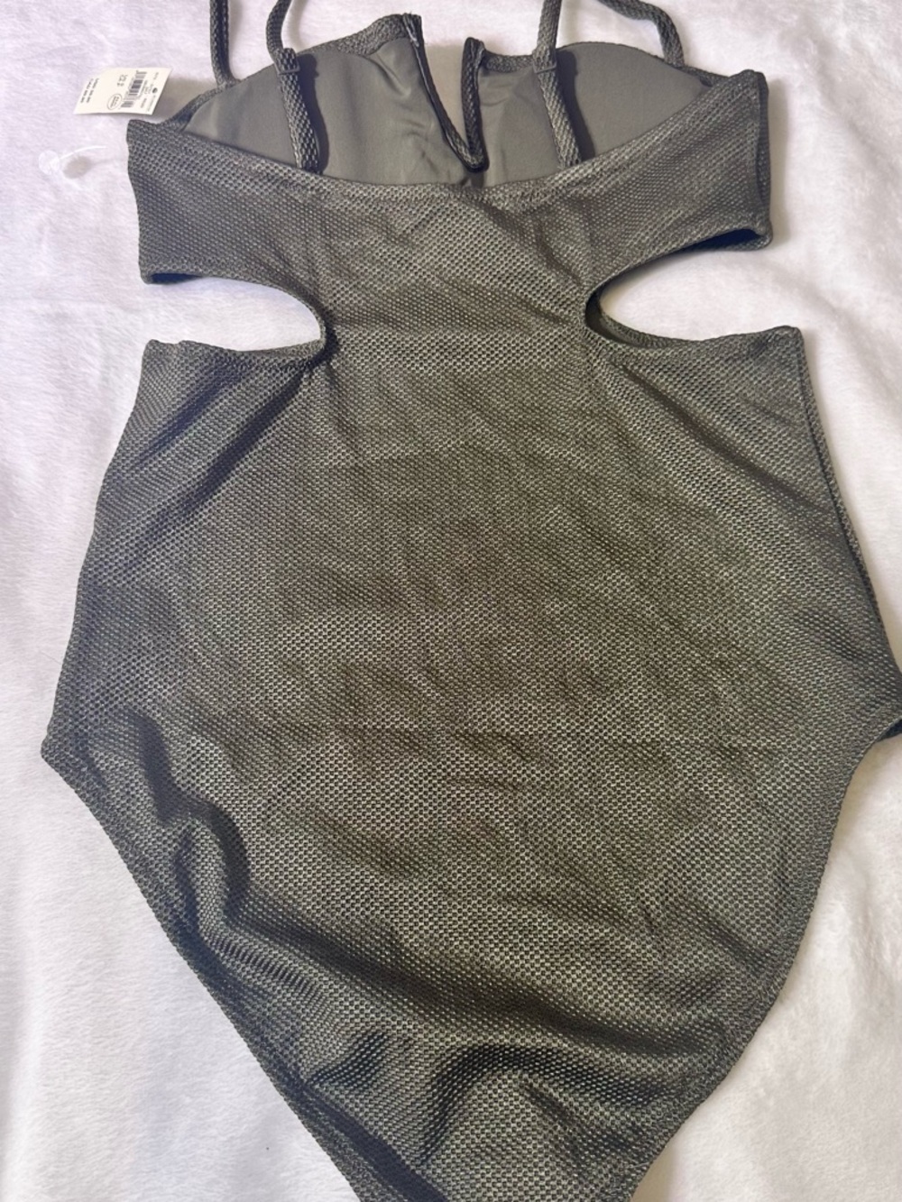 aerie Olive Green One-Piece Swimsuit with Cutout Detail - Picture 9 of 10